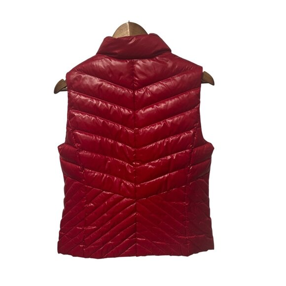 Talbots Down Fill Cherry Red Quilted Puffer Vest Size Petite M - Picture 6 of 9